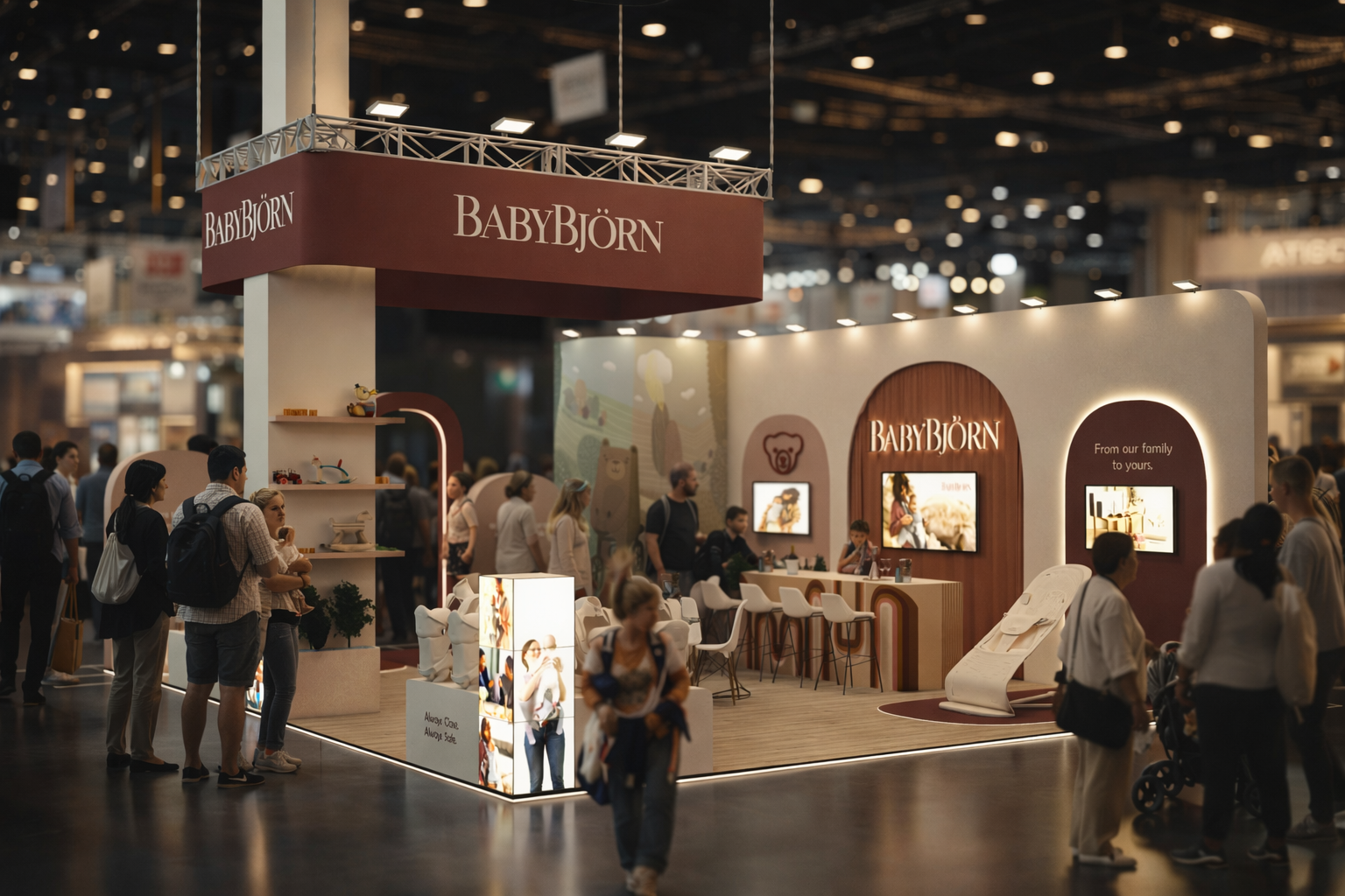 Custom 3D exhibition stand design and visualization by Orvex Expo